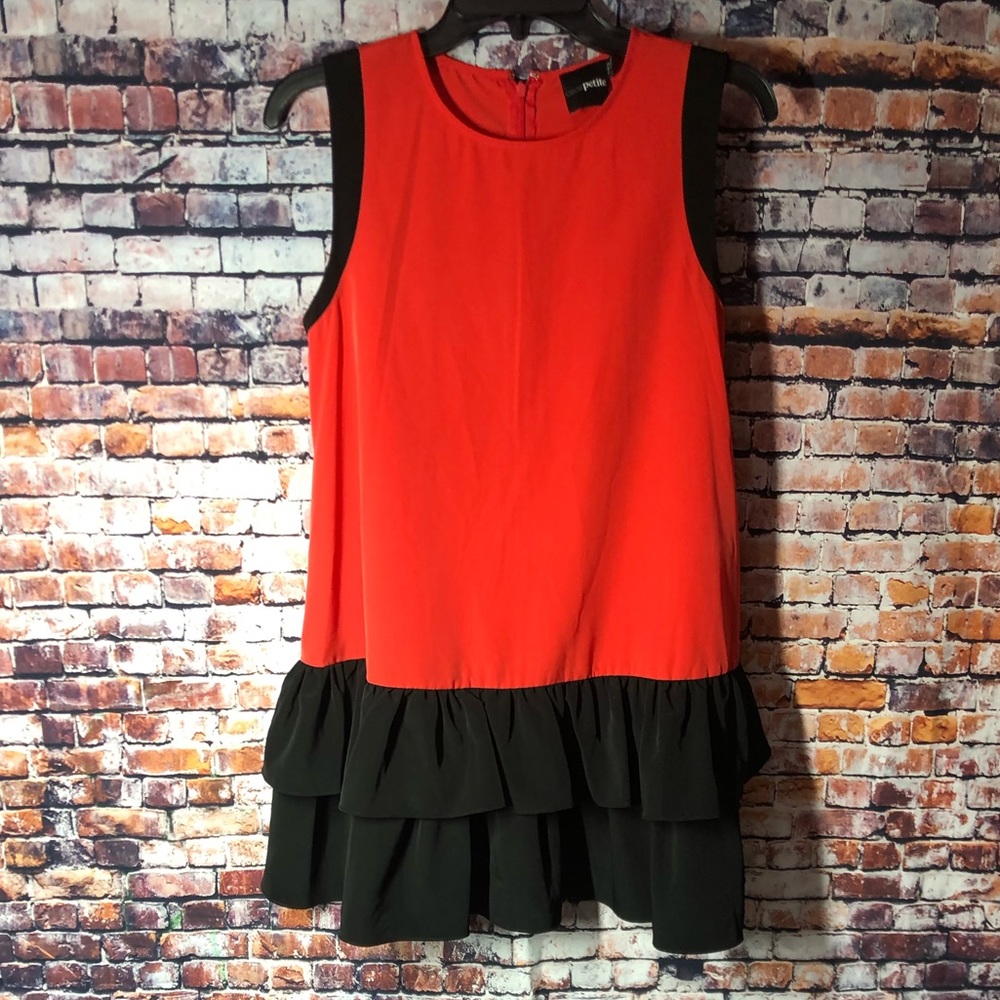 Asos petite Coral/black dress